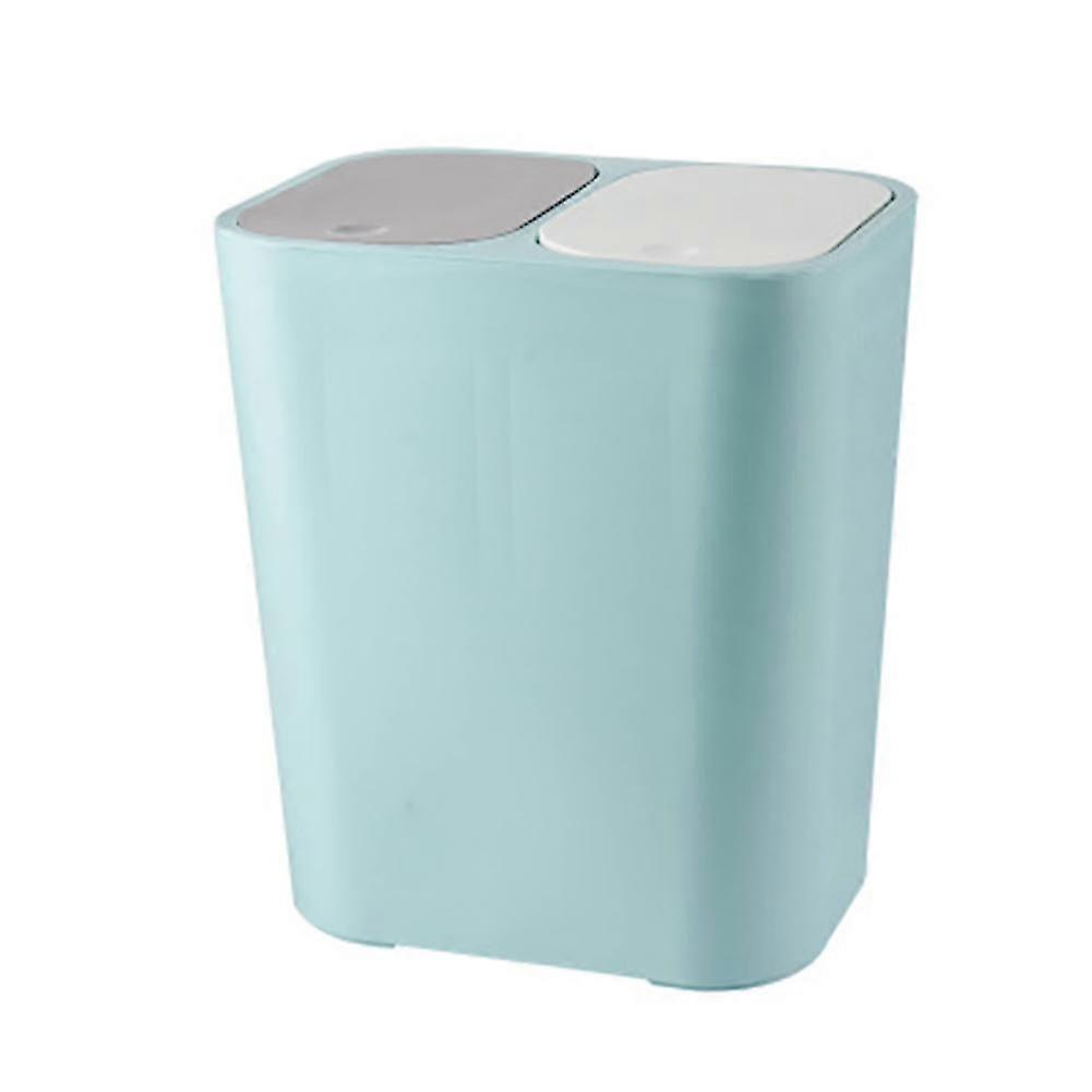 Trash Bin Rectangular PP Double Compartment Trash Bin with Lid for Kitchen Bathroom Living Room