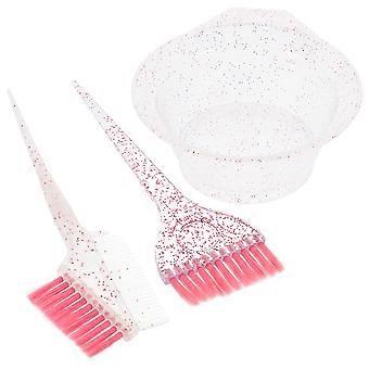 Hair Coloring Brush and Mixing Bowl for Hair Dye Use 4Sets Pink