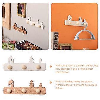 Mini Hanging Hook Doll House Accessories for Decoration 2Pcs Wood Assorted Color