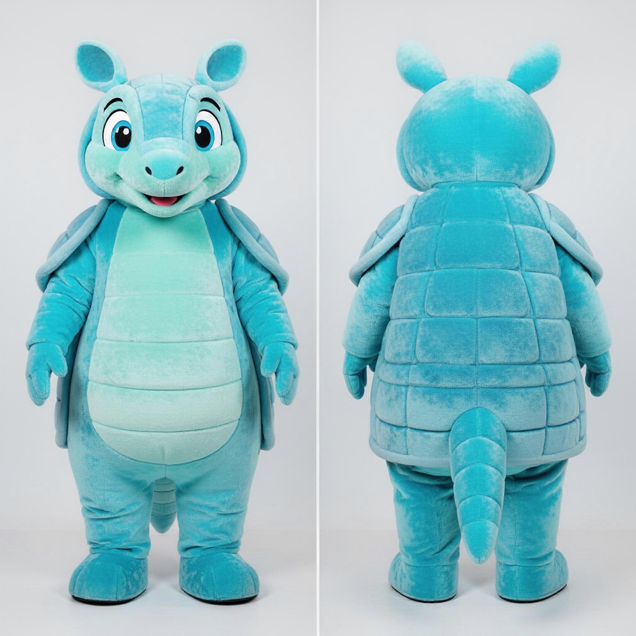 MASTICOT Cyan Shell Cartoon Armadillo Mascot