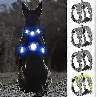 Light Up Dog Harness- Usb Rechargeable Led Dog Harness. Reflective Dog Harness. Dog Lights For Harness. Comfortable Adjustable Dog Harness. Breathable