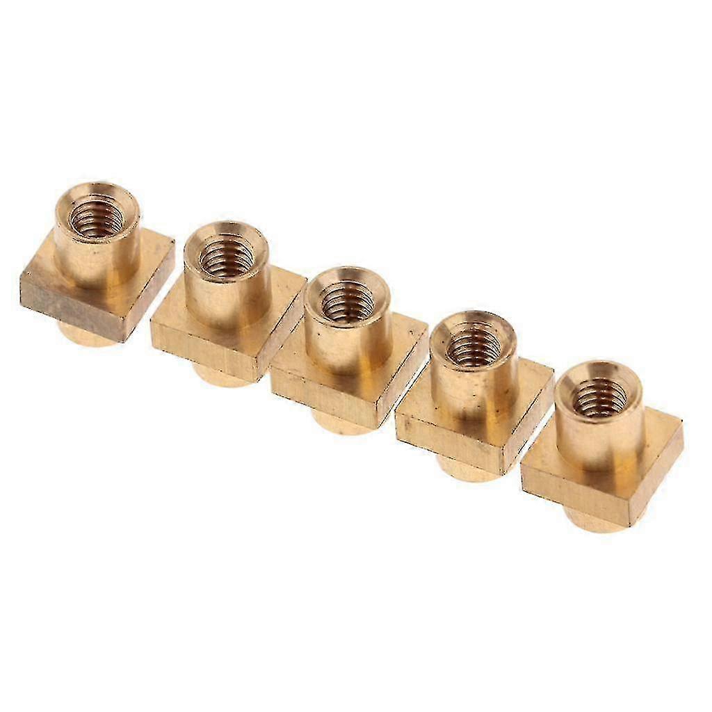 5-Piece Brass Square Coarse Threaded Inserts with Knurled Nuts