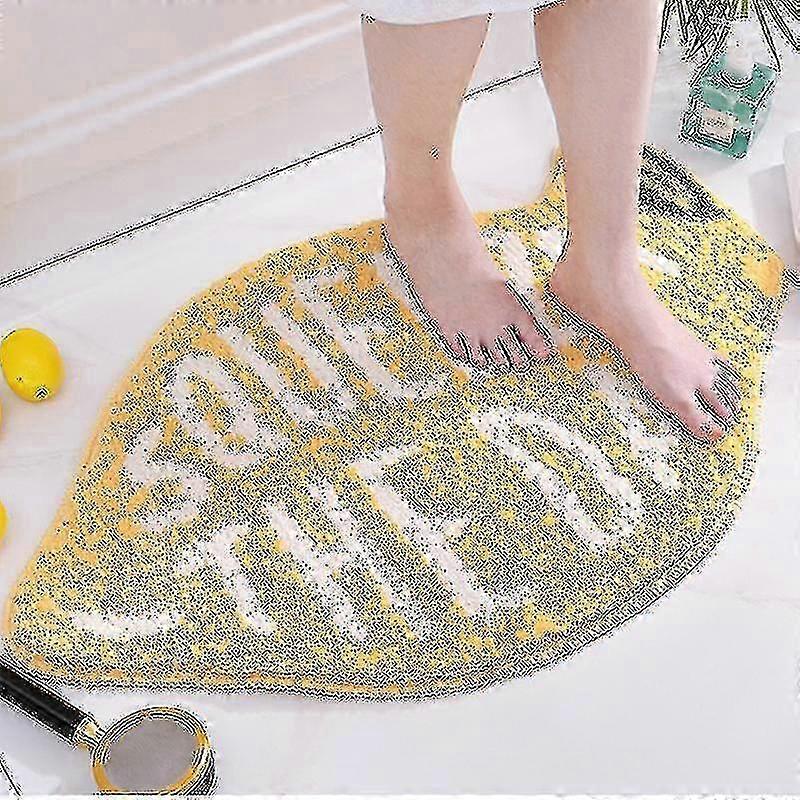 Lemon-Shaped Plush Absorbent Bath Rug