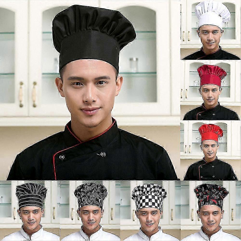 Professional Stretchy Adjustable Men Cap Kitchen Cook Baker Catering Chef Hat