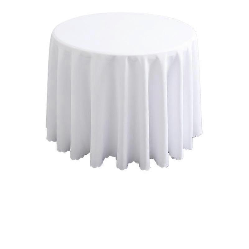 Dustproof White Round Polyester Tablecloth