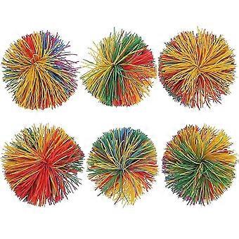 6 Pcs Stretchy Koosh Balls Sensory Stress Relief Toys Bouncy Pom Balls for Games