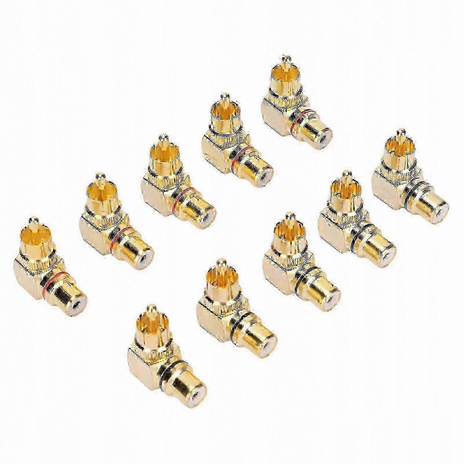 Angle Rca Adapter 10 Pcs for Audio Video Connection