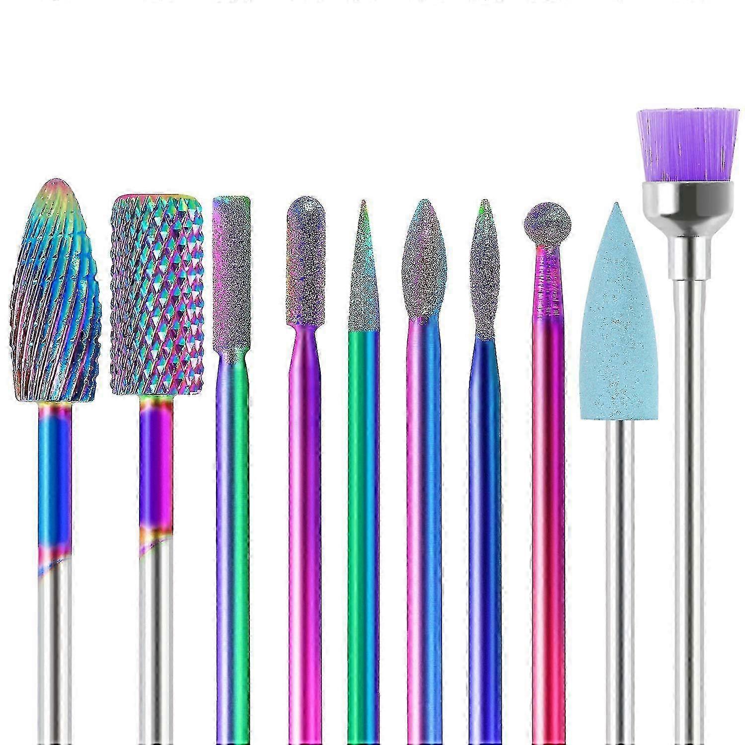 10pc Carbide Nail Drill Bit Set