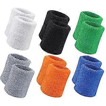 12-Piece Sports Wristbands Set, Sweatbands Sport Bracelets for Men and Women, Ideal for Tennis, Basketball, Running, Gym_OpLa2