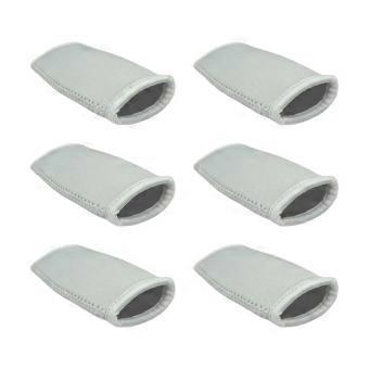6-Pack Football Chin Straps Pads, Soft Polyester Helmet Contact Sleeves for Routine Replacement and Equipment Care  White