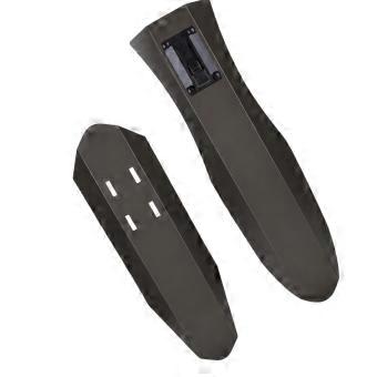 Mountain Bike Mudguard Set with Wide Profile, Flexible Tire-Area Placement, Fast Detachment, and Off-Bike Storage  Black