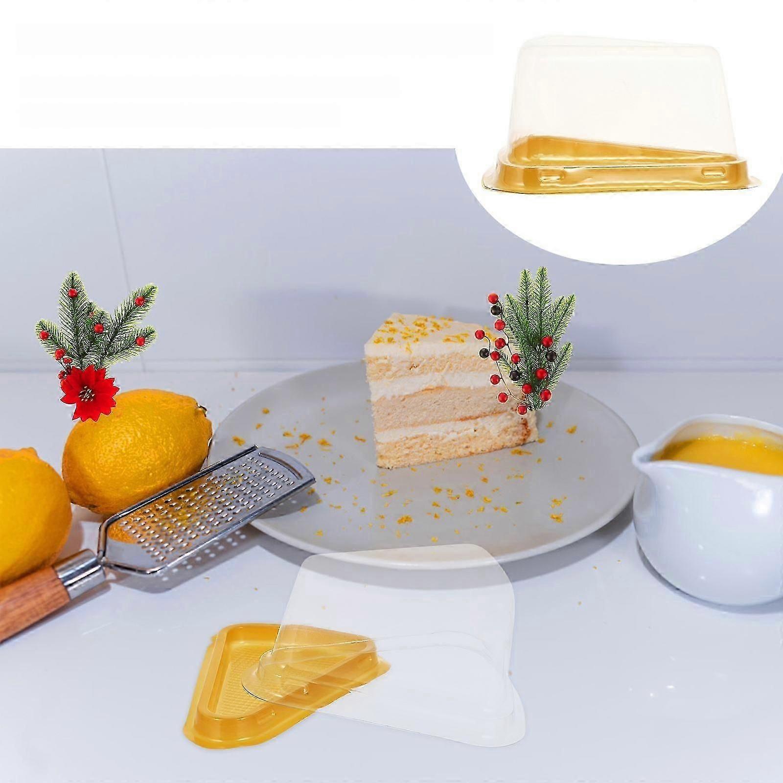 Triangular Plastic Cake Slice Containers, 40Pcs, compatible with Dessert Storage & Display