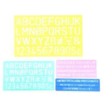 4pcs Templates Rulers Colorful Plastic Number Letter Pattern Drawing Stencils Kit for Children Digital Painting YEMAA