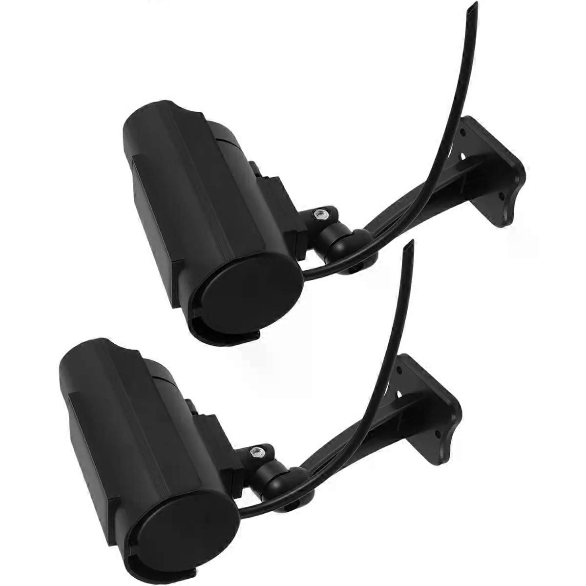 2pcs Solar Powered Dome Fake Security Camera with Weatherproof ABS