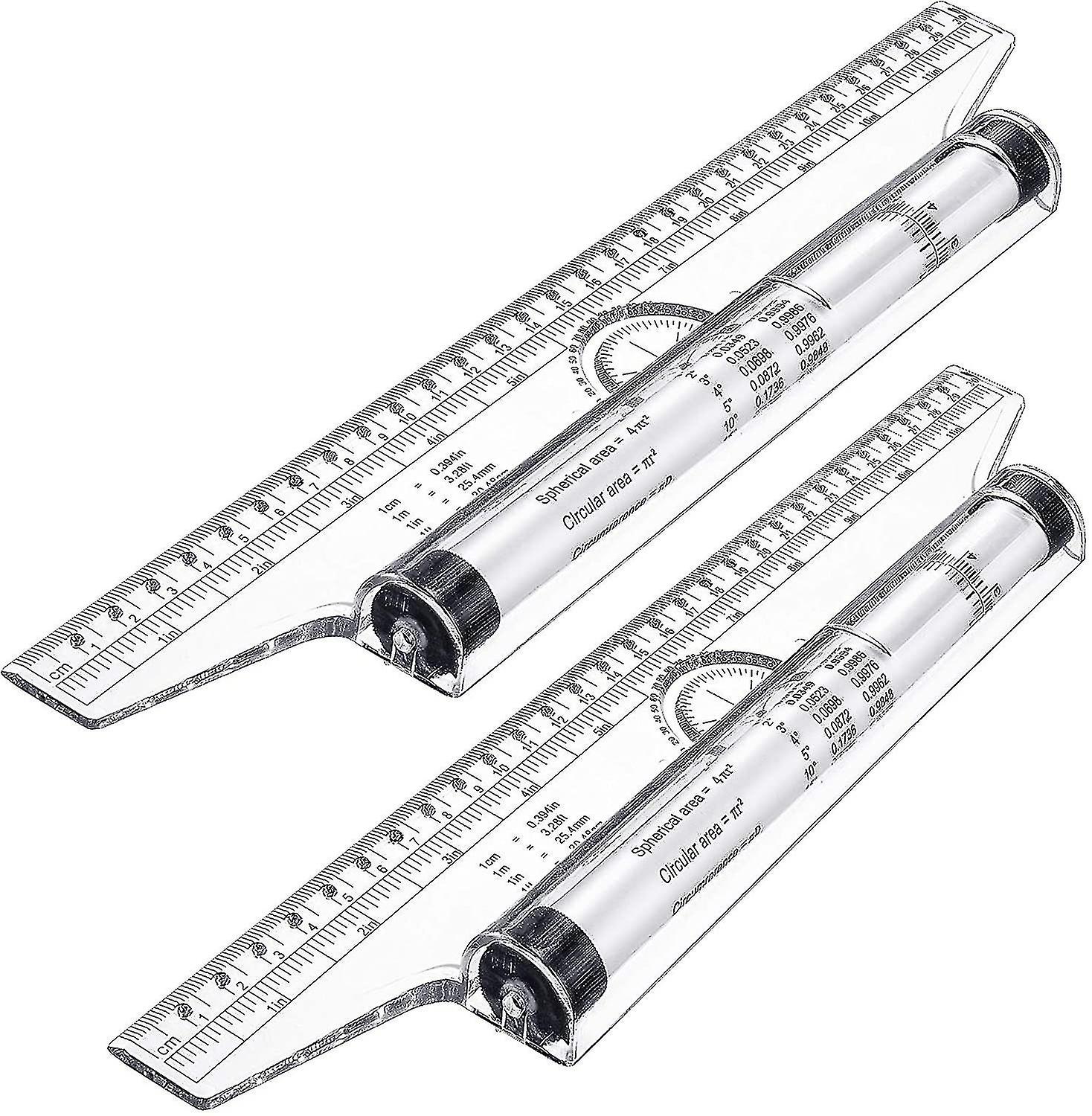 2 Pieces Plastic Measuring Rolling Ruler, Drawing Roller Ruler, Parallel Ruler, Multifunctional Drawing Design Ruler For Measuring, Drafting, Student