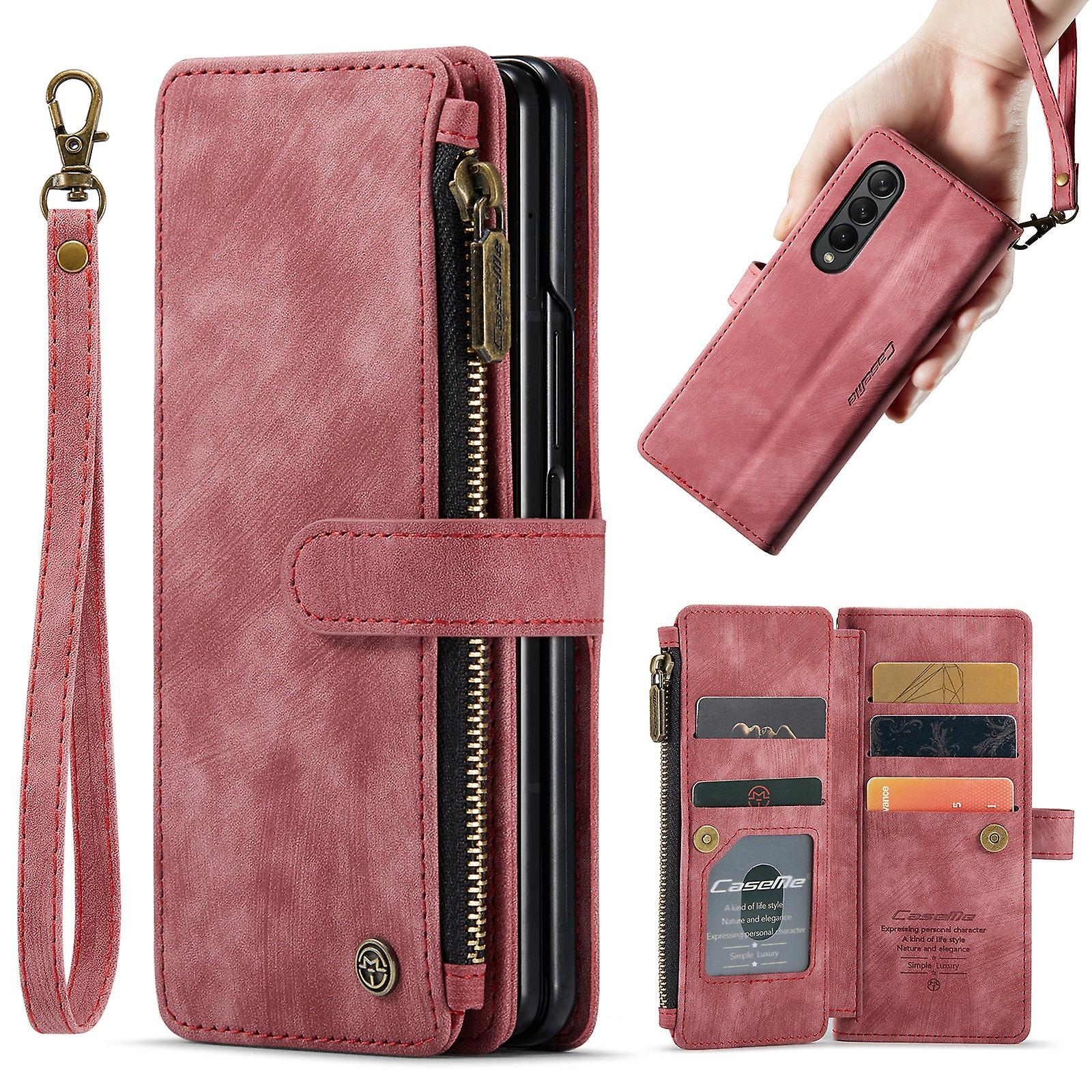 Zipper Wallet Flip Leather Phone Case For Samsung Galaxy Z Fold4 Multi Card Cover