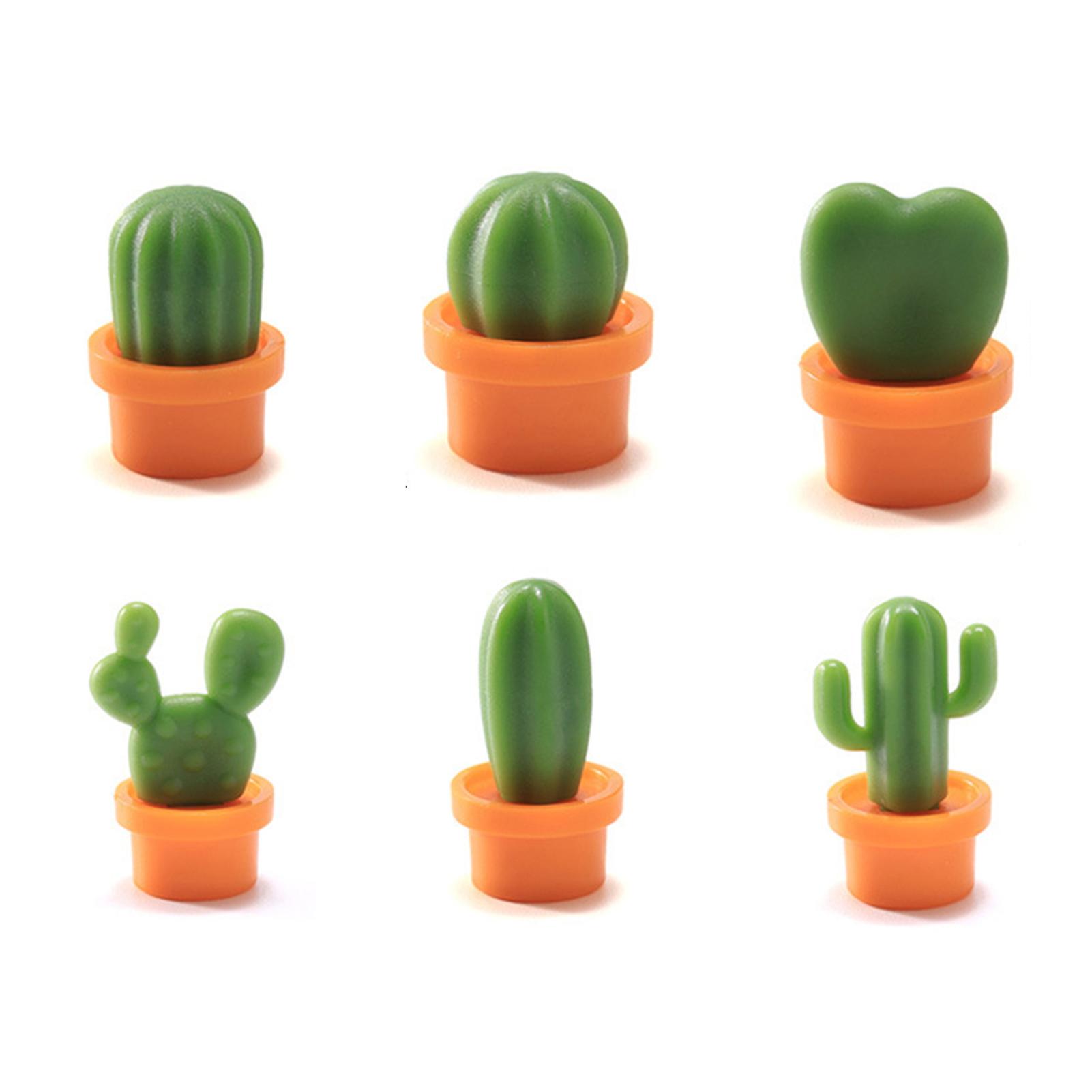Cactuses Shape Refrigerator Magnetic Stickers 3D Succulent Potted Plant Home Decor Photo Office