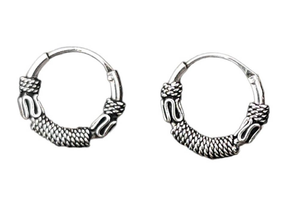 Bali Hoop Earrings 44 - Silver