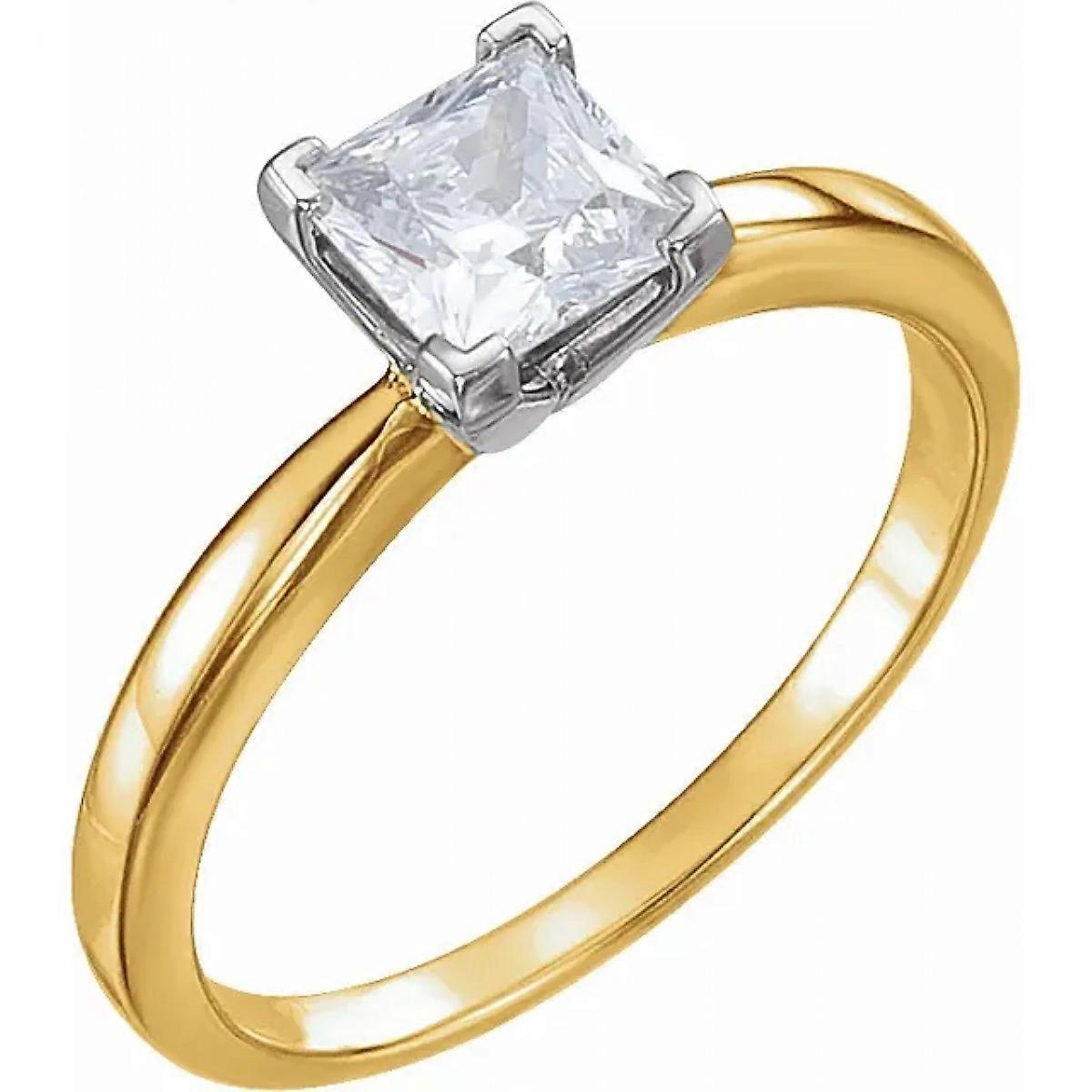 Princess Diamond Solitaire Engagement Ring,14k Yellow Gold (0.43 Ct,G Color,VVS1 Clarity) IGL Certified