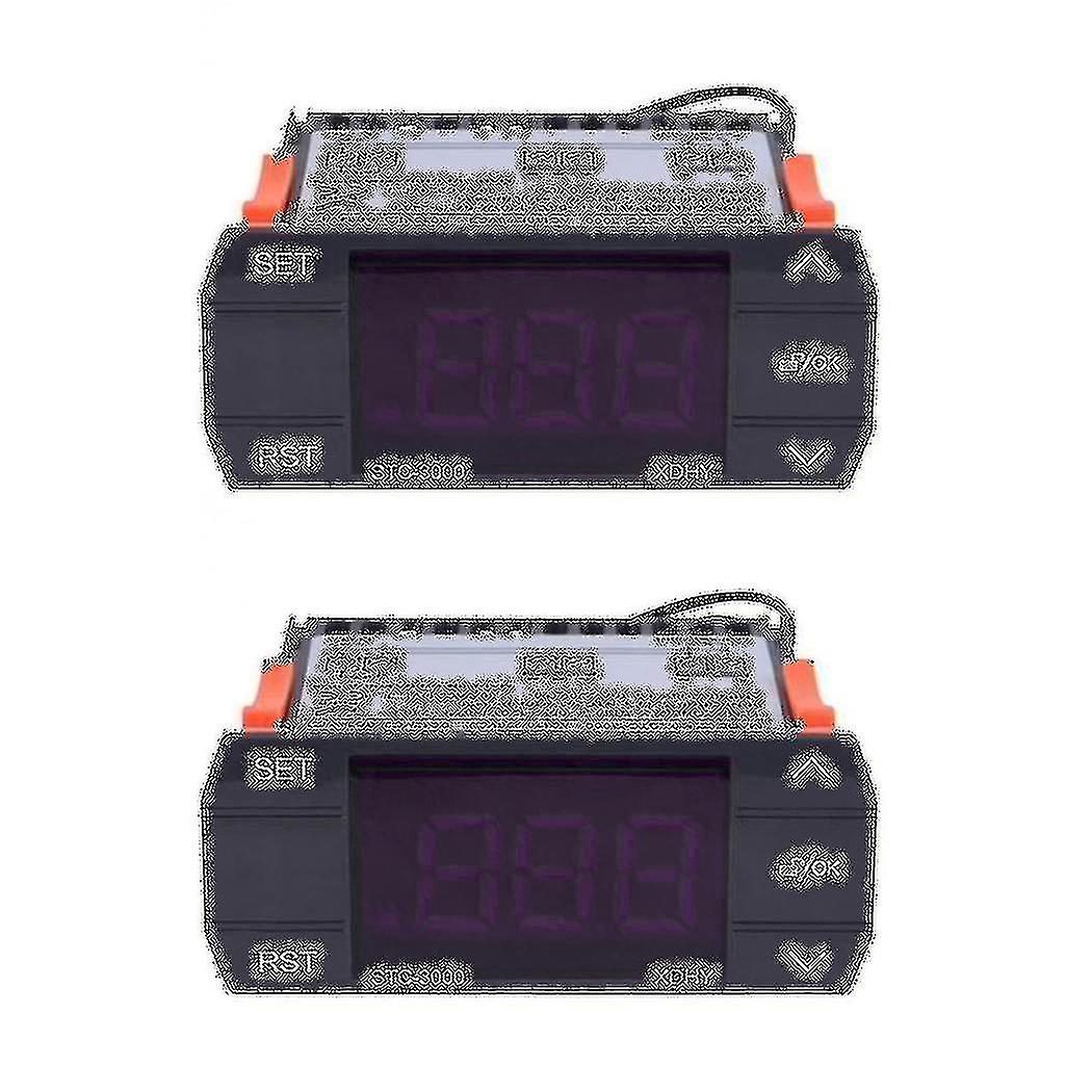2x Stc-3000 110v-220v 30a Press Digital Temperature Controller Thermostat With Sensor Controlling T