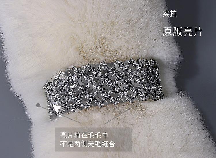 Women's Fake Collar Detachable Half Plush Fur Imitation Fur Scarf Rectangular Shawl White Black