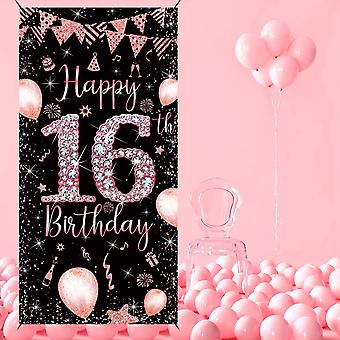 OakTree Happy 16th Birthday Folien-Banner – 9 Fuß Holografisch, Pink, Für Kindergeburtstag