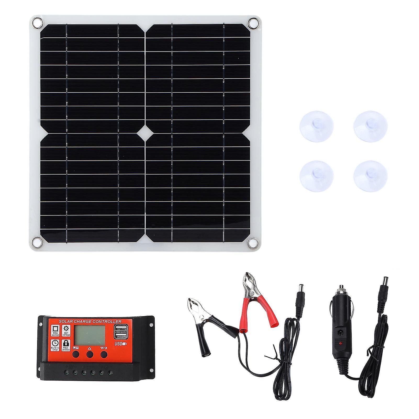 15W Solar Panel Kit Dual Usb Dc Output 100a Controller Solar Cells For Car Boat Batterycontroller Orange