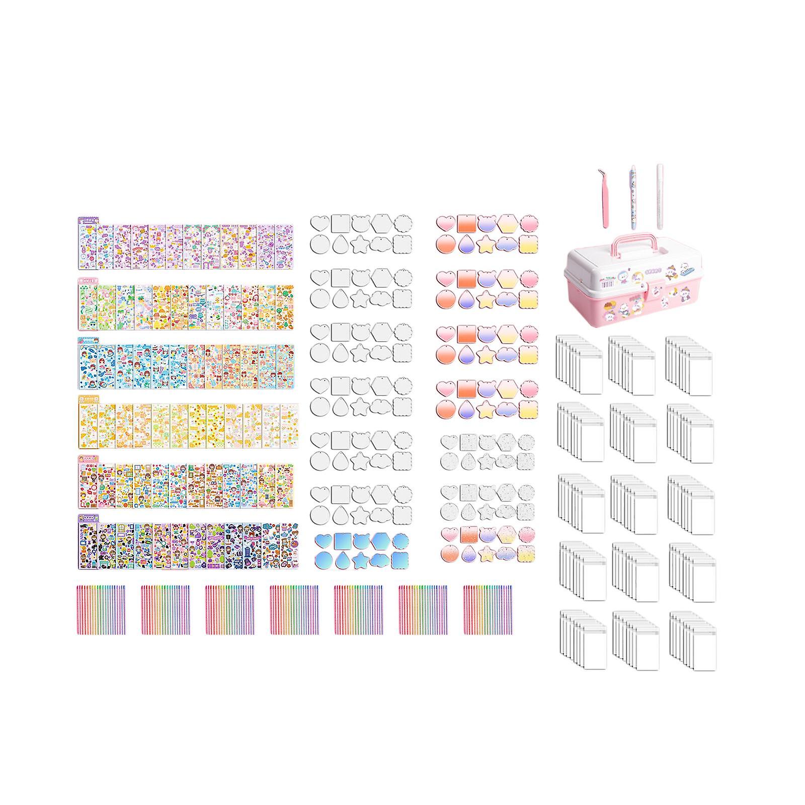 Goo Kart DIY Set Sevimli Kolye Kart DIY Dekor Craft Çocuklar için 140 adet