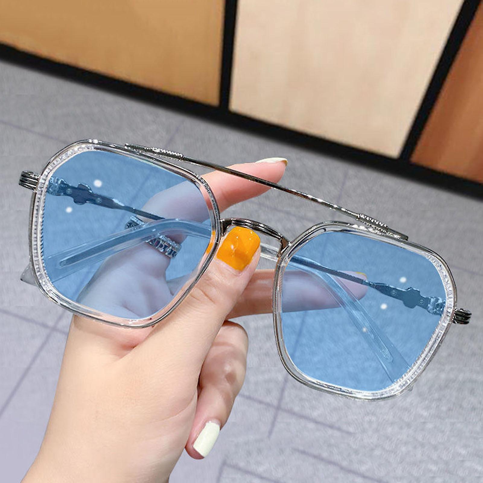 Polarized Lens Glasses Anti Blue Light Protective Discoloration Eyeglasses