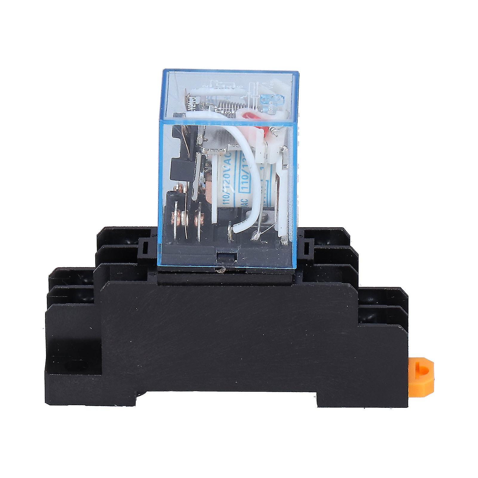 LY2NJ 8 Pins Electromagnetic Power Relays with Socket Base Indicator Light for Motors Industrial Relays 10A