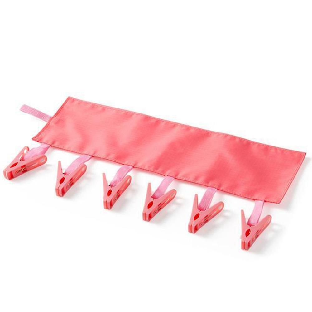 Roadoor Salle de bain Rack Pince à linge Voyage Portable Pliant Vêtements Serviette Cintre 6 Clips 2