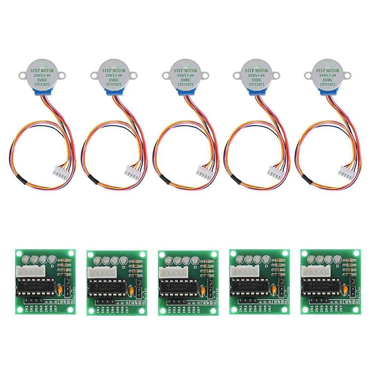 5PCS 5V Stepper Motor+ULN2003 5-Wire 4-Phase/Stepper Motor Driver Board