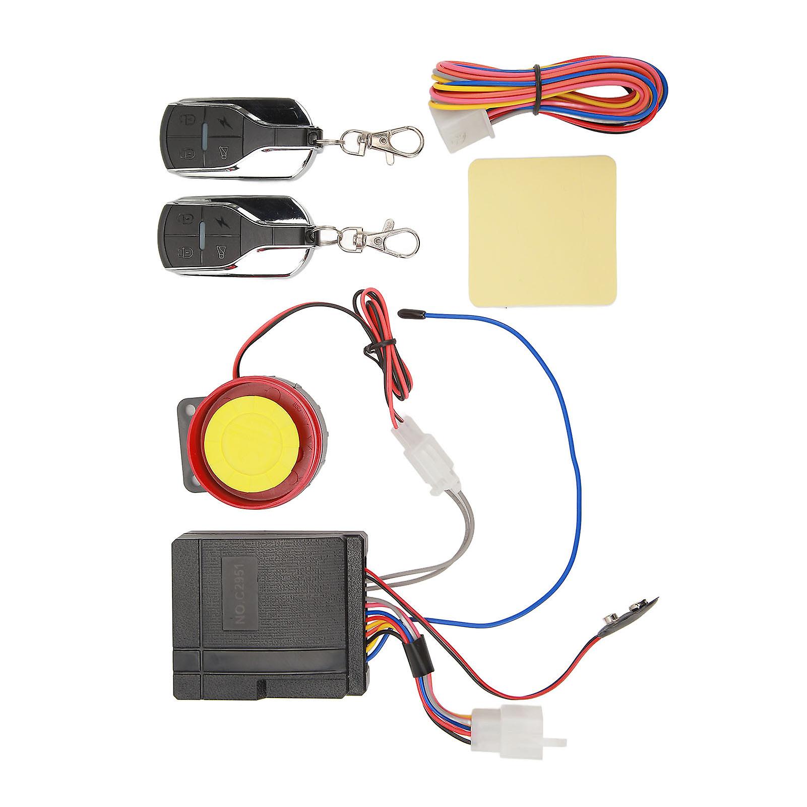 1 Way Motorcycle Alarm System 12V 4 Sensitivity Level Universal Remote Control Alarm Kit for Scooter Motorbike 