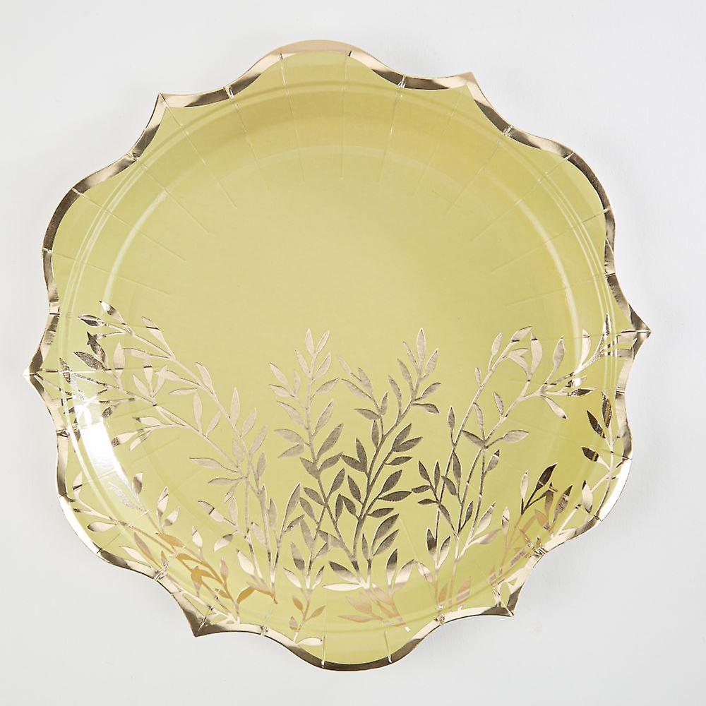 Gold Leaf Paper Plates x 8