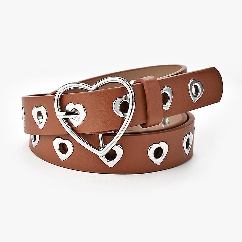 女性用ベルトハートバックルデコレーションジーンズベルトファッションハート型エアアイ中空ベルト