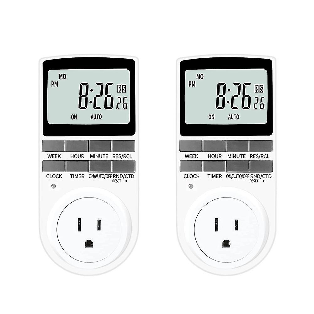 7-days Weekly Digital Plug Timer Outlet, Programmable Countdown Timer Switch With 20 On/off Program
