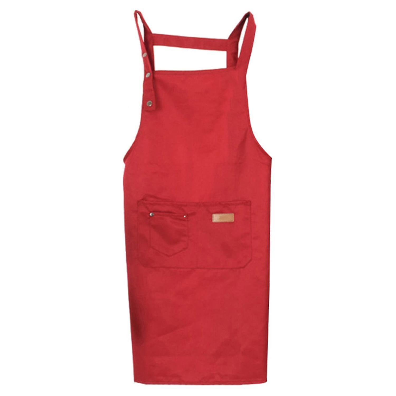 BoSaiD Stain-Resistant Apron Adjustable Bib with Pockets Chef Baking BBQ Apron for Home