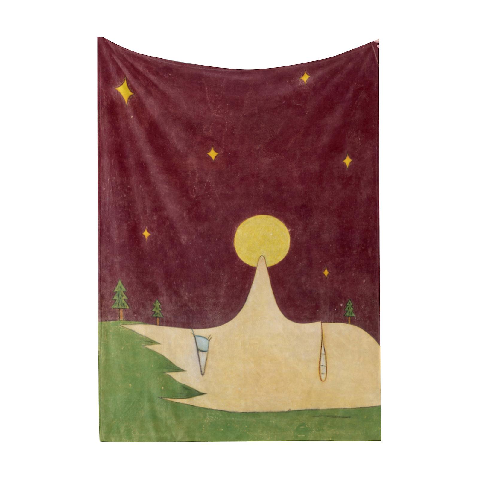 Art Pattern Blanket Simple Comfortable Soft Machine Washable Decorative Blanket for Bed Sofa Living Room BL684‑3 150x200cm