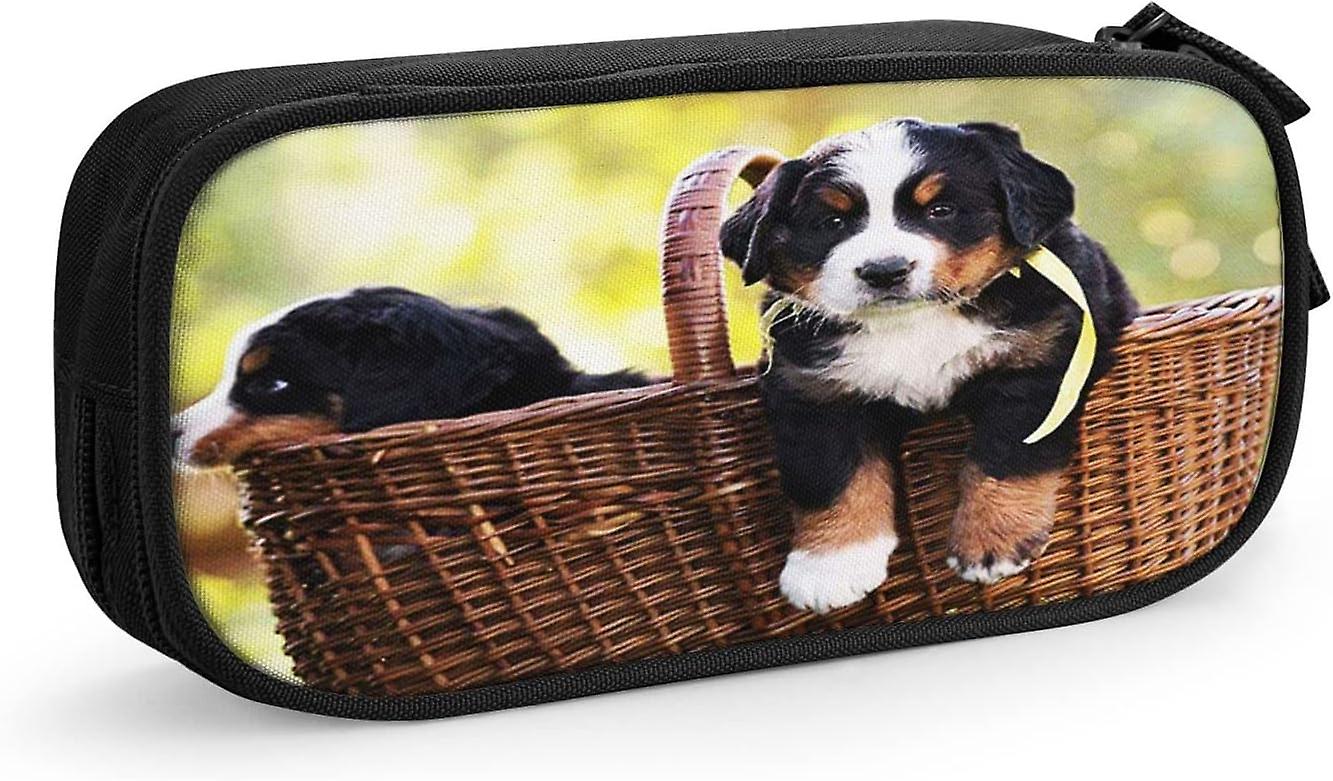 مقلمة حالة بيرنيز جبل الجراء، سعة كبيرة كبيرة الحقيبة القلم حامل اللوازم المدرسية القرطاسية تخزين المنظم لمكتب الطالبات بو