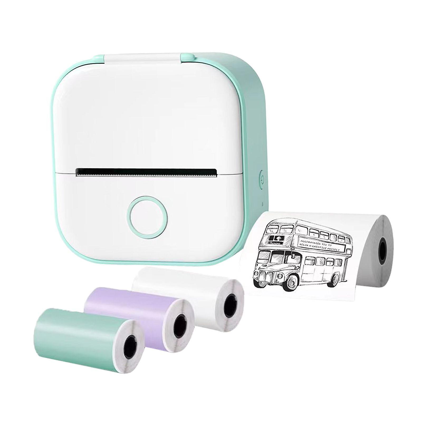 Printer Photo Printer Portable Pocket Printer for Lists Pictures Office Green