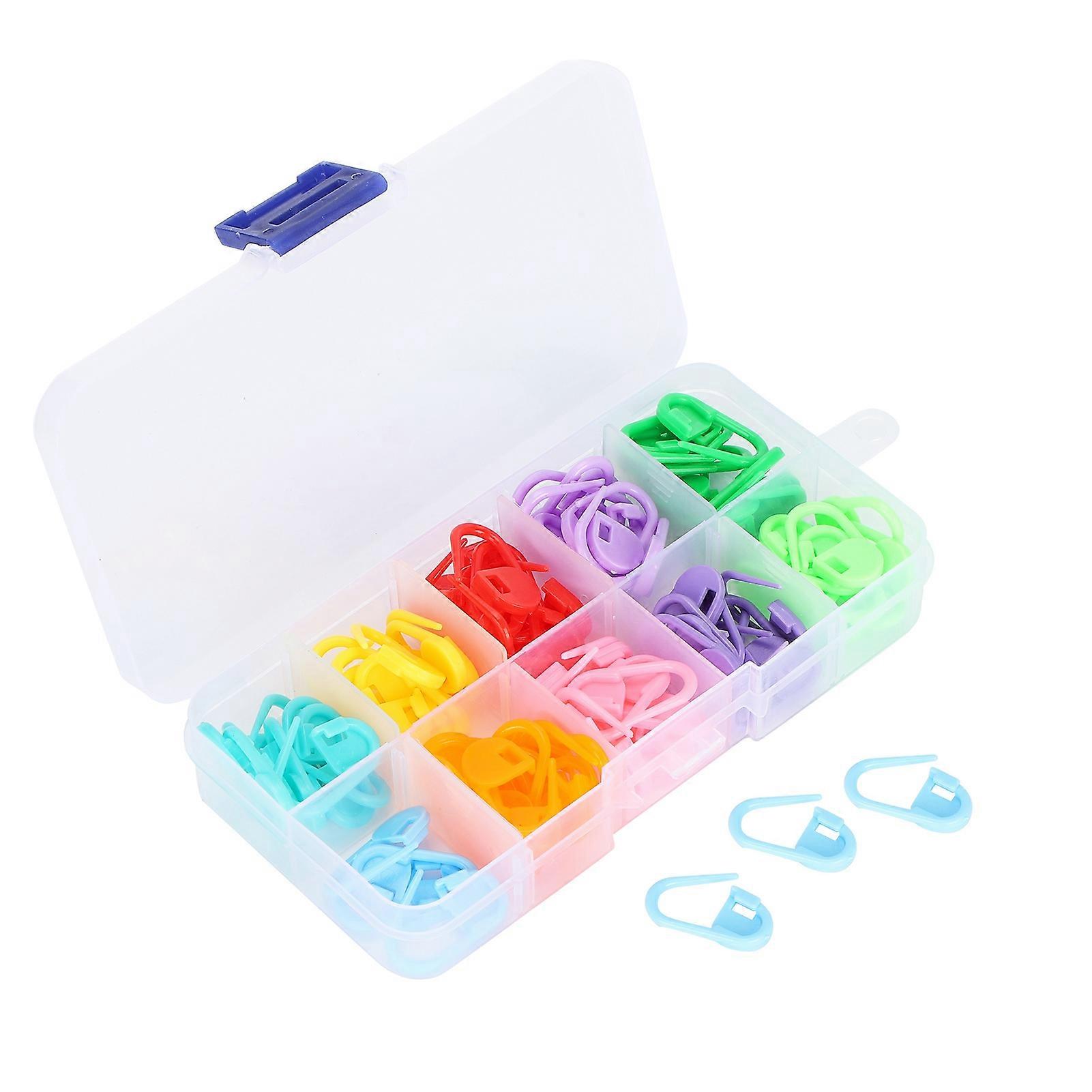 100 Pcs Knitting Stitch Markers with Locking Needle Clip and Storage Case, 10 Colors