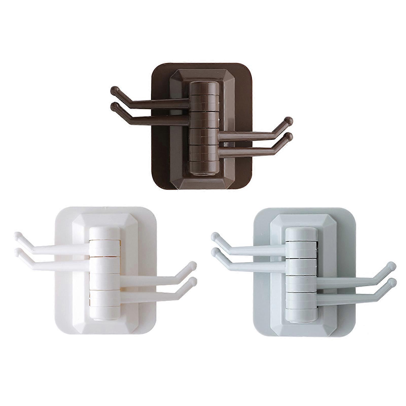 Plastic Rotating Hook Folding Swing Arm 4 Coat Hook for Home Use