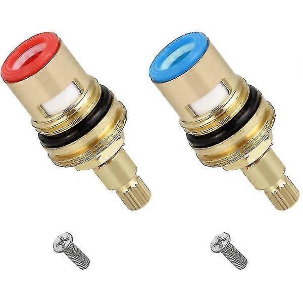 2pc Universal Replacement Brass Ceramic Disc Faucet Valve Insert