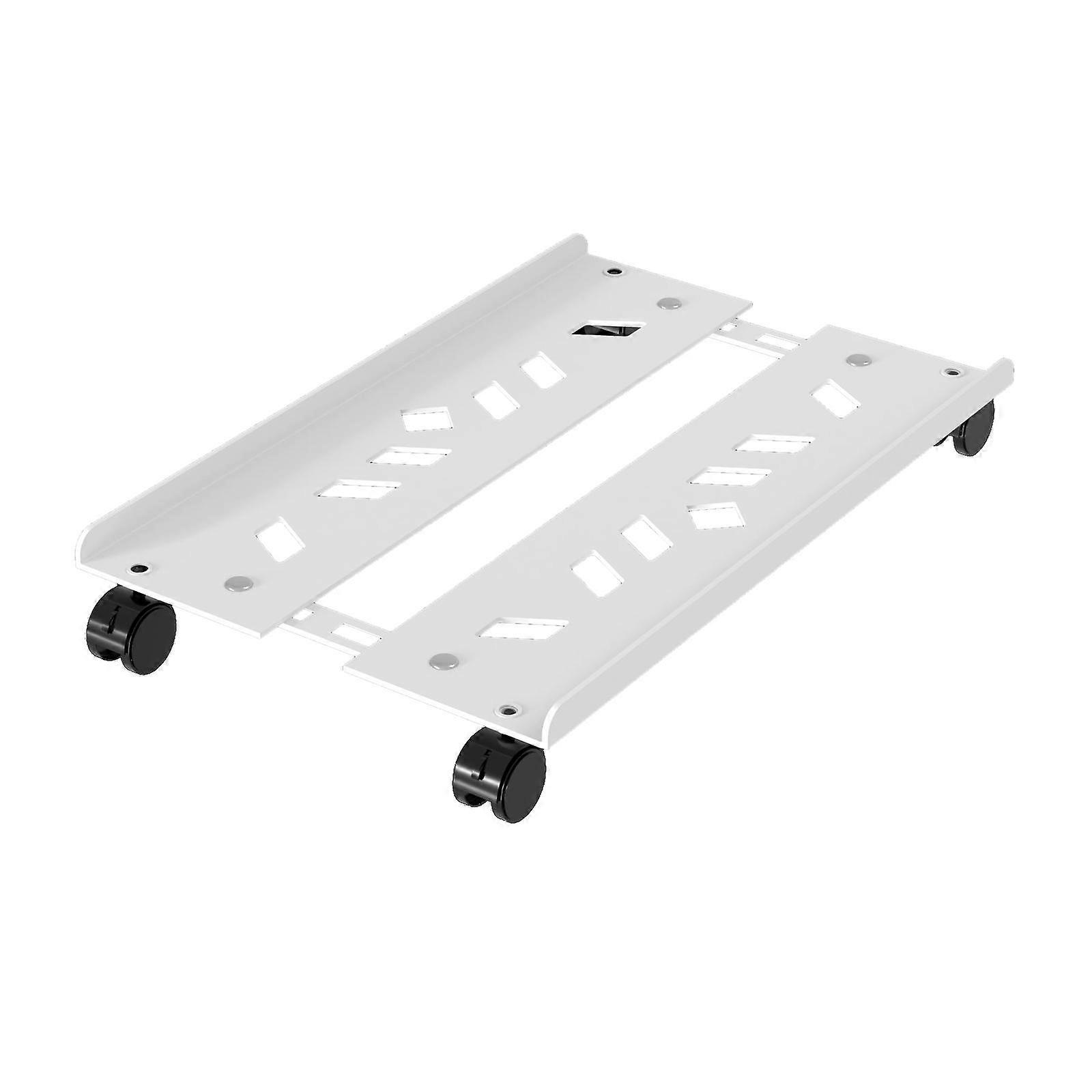 Adjustable Mobile CPU Stand Under Desk CPU Holder with Locking Caster Wheels Black