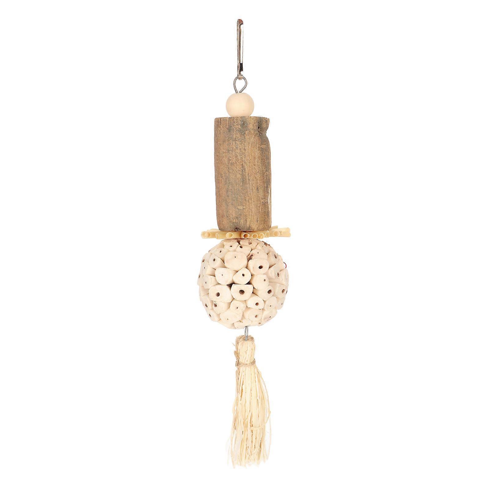 Sola Stick Bird Toys Fun Interactive Soft Ball Log Sola Wood Corn Leaf Silk Relieve Boredom Parrot Chew Toys
