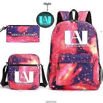 My Hero Academy 3pcs set Zaino luminoso Ragazzi Ragazze Borse