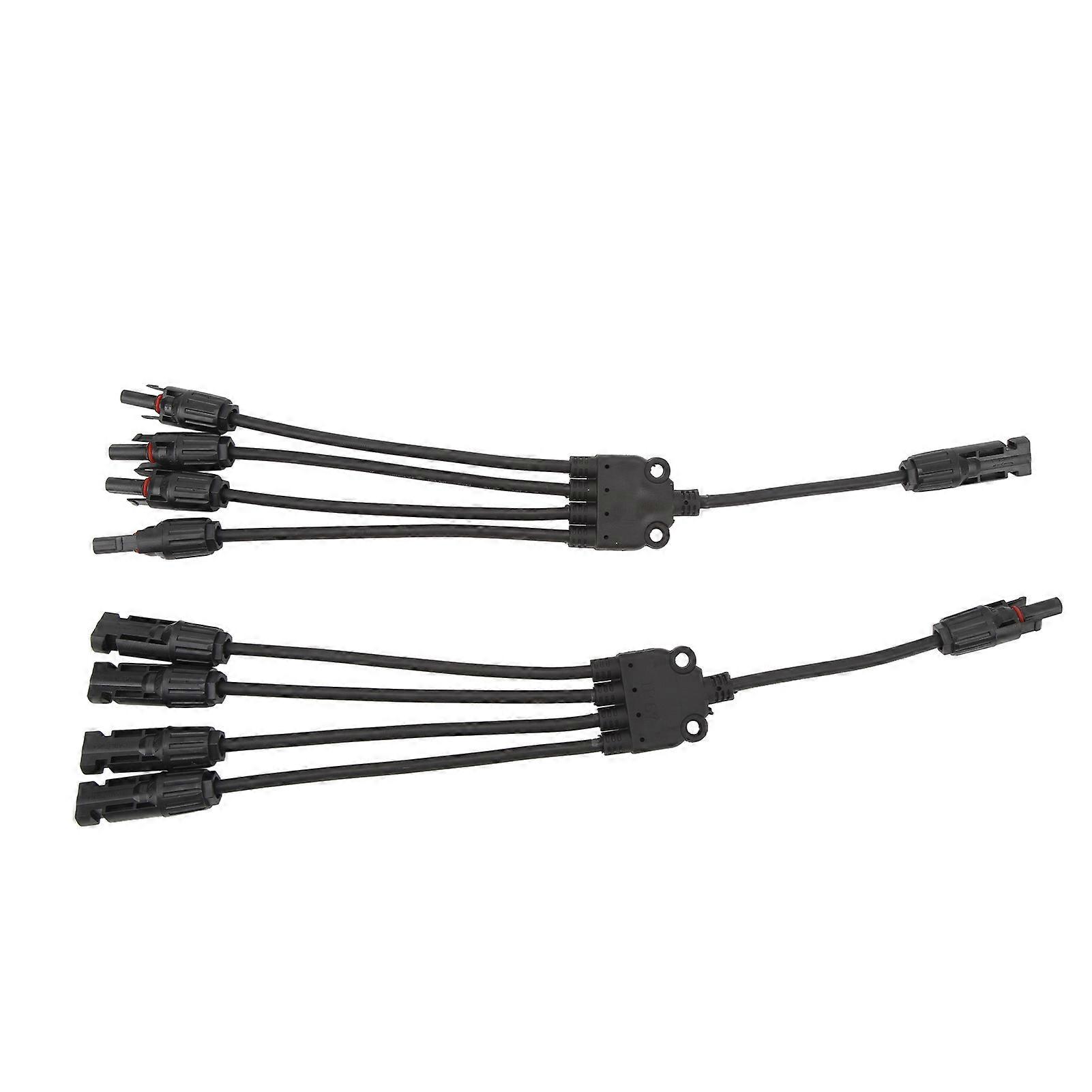 Solar Connectors 1 To 4 Y Branch Parallel Adapter Cable Wire Plug Tool Kit For Solar Panel