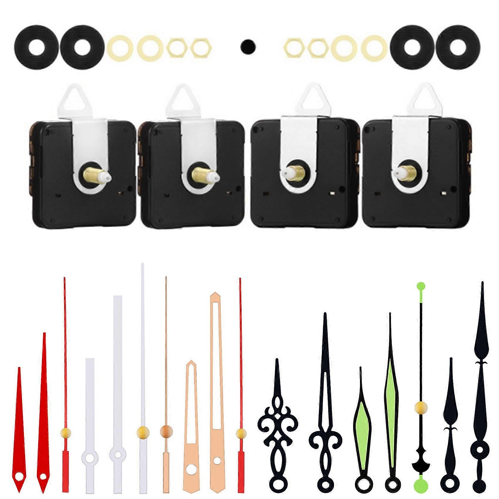 4PCS Wall Quartz Clock Movement Mechanism DIY Clock Mechanism Sets for Repair Parts Replacement Tool Kits