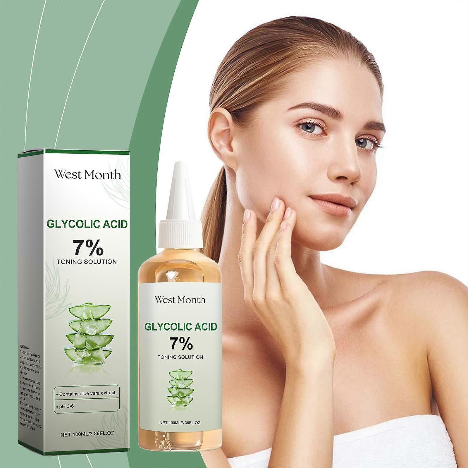 Glycolic Acid 7% Toner, Glycolic Acid 7% Toning Solution, Facial Exfoliation Astringe Pores, Solution for Blemishes and Acne