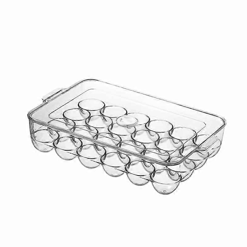 Clear Covered Egg Holders For Refrigerator 24 Egg Holder Tray Storage Box Dispenser Stackable